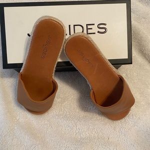 J Slides Leather Sandals